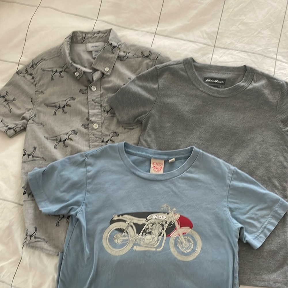 Lot of awesome shirts, Size 5/6 Dinosaurs, motorcycle.